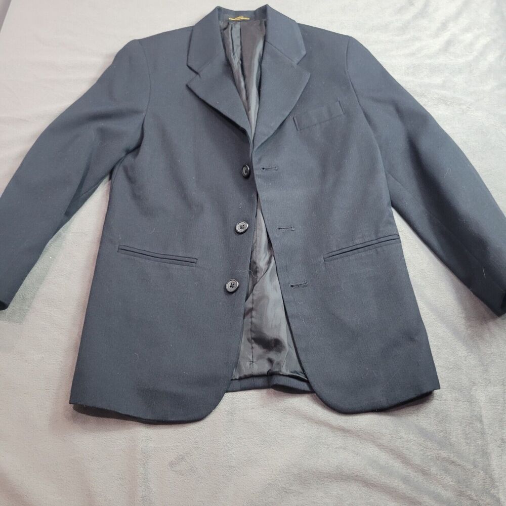Retro Blazer Boy Size 10 Black Jacket Button Front Formal Picture Wedding Preppy